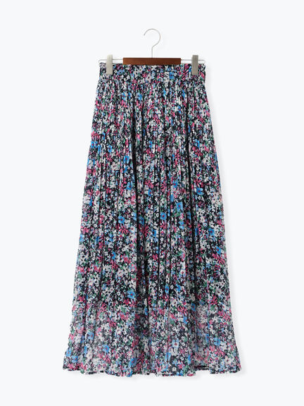アソートプリントロングプリーツスカート《2025spring catalog item》（ブラウン/ネイビー）｜Te chichi（テチチ）通販