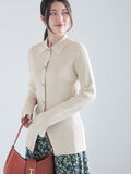 リブポロカラーニットカーディガン《2025spring catalog item》（グレー）｜Te chichi（テチチ）通販