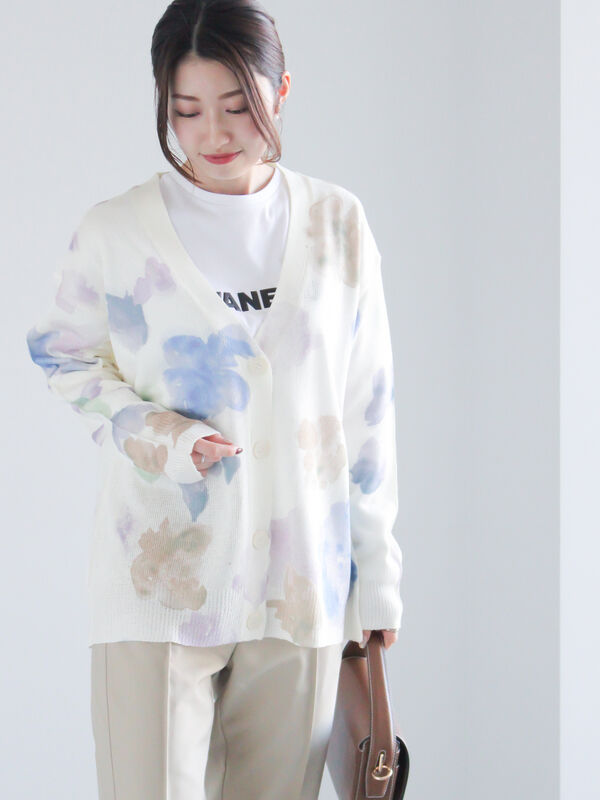 セール】 フラワープリントカーディガン《2025spring catalog