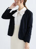 【WEB限定】カットジョーゼットノーカラージャケット【セレモニーアイテム】（ネイビー）｜Te chichi（テチチ）通販