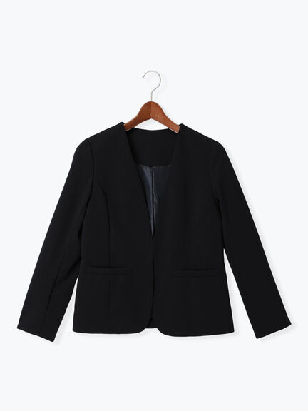 【WEB限定】カットジョーゼットノーカラージャケット【セレモニーアイテム】（ネイビー）｜Te chichi（テチチ）通販