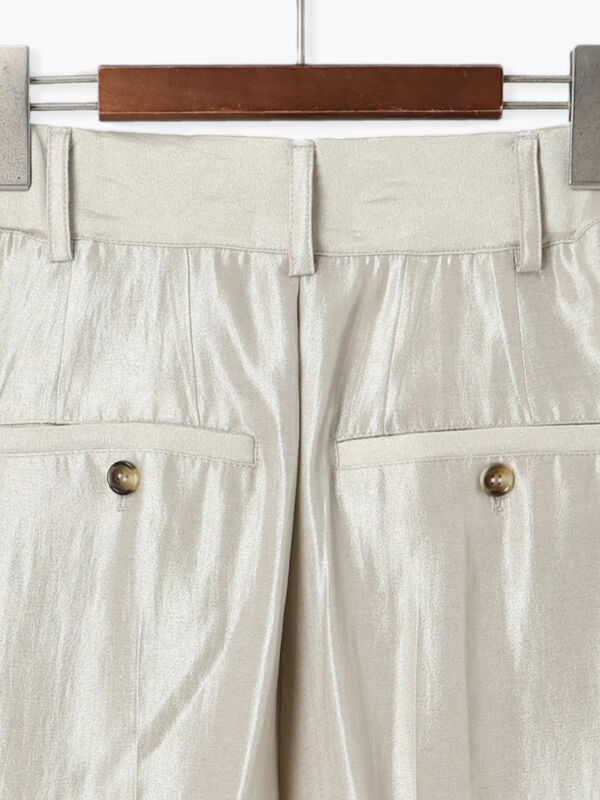 セール】 シャイニー2タックパンツ（チャコールグレー/ベージュ/S