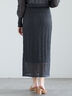 レーシーニットストレートスカート（セットアップ可）《2025spring catalog item》（オフホワイト/チャコールグレー）｜Te chichi（テチチ）通販