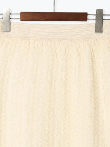 レーシーニットストレートスカート（セットアップ可）《2025spring catalog item》（オフホワイト/チャコールグレー）｜Te chichi（テチチ）通販