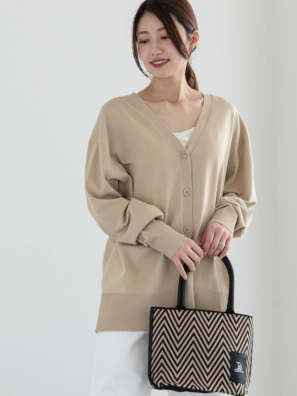 a-chan　0605 セール】 カシュクールVネックミドルカーディガン（シルバー