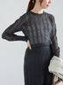 レーシーニットプルオーバー（セットアップ可《2025spring catalog item》（オフホワイト/チャコールグレー）｜Te chichi（テチチ）通販