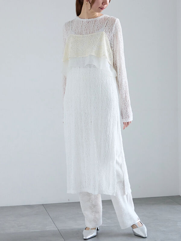 セール】 【Atelier Sucre】コードメッシュレースキャミブラウス