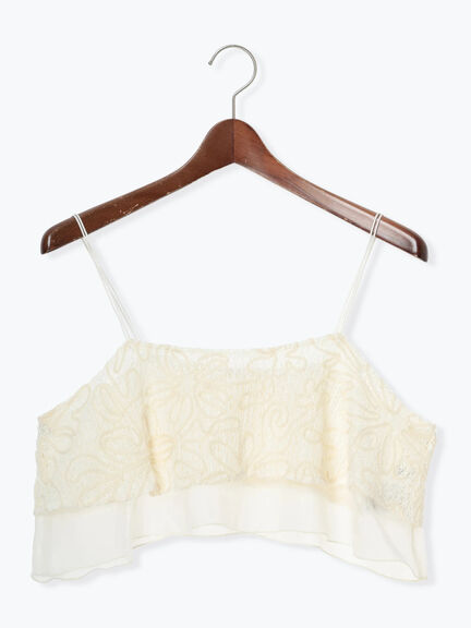 【Atelier Sucre】コードメッシュレースキャミブラウス《2025spring catalog item》（オフホワイト）｜Te chichi（テチチ）通販