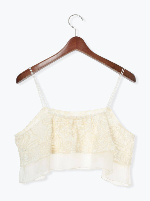 セール】 【Atelier Sucre】コードメッシュレースキャミブラウス