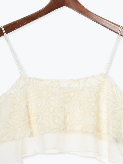 【Atelier Sucre】コードメッシュレースキャミブラウス《2025spring catalog item》（オフホワイト）｜Te chichi（テチチ）通販