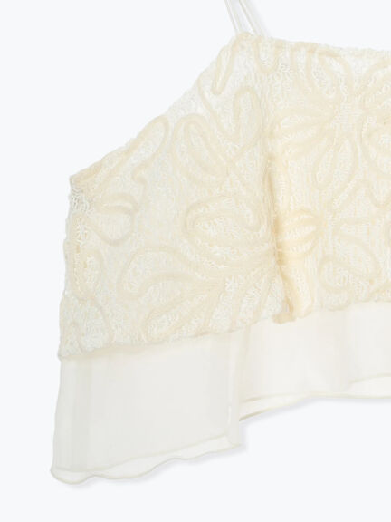 【Atelier Sucre】コードメッシュレースキャミブラウス《2025spring catalog item》（オフホワイト）｜Te chichi（テチチ）通販