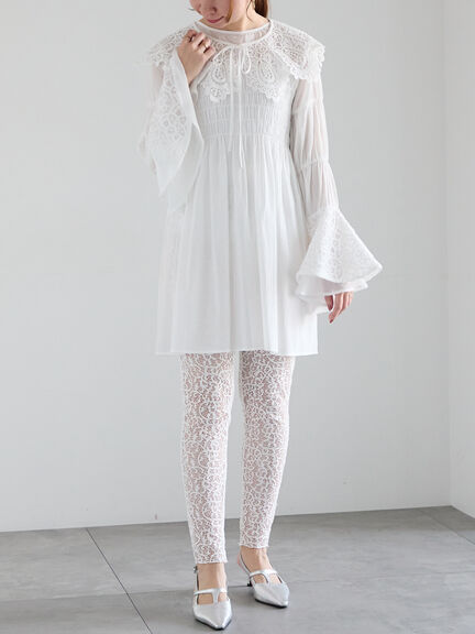 【Atelier Sucre】レイヤードスカラップレース衿《2025spring catalog item》（オフホワイト）｜Te chichi（テチチ）通販
