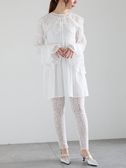【Atelier Sucre】レイヤードスカラップレース衿《2025spring catalog item》（オフホワイト）｜Te chichi（テチチ）通販