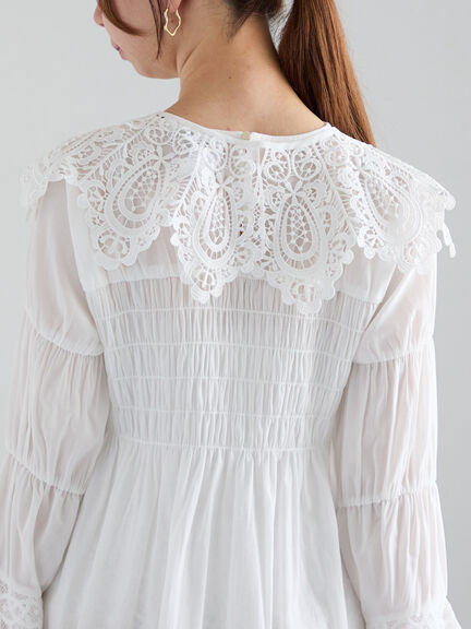 【Atelier Sucre】レイヤードスカラップレース衿《2025spring catalog item》（オフホワイト）｜Te chichi（テチチ）通販