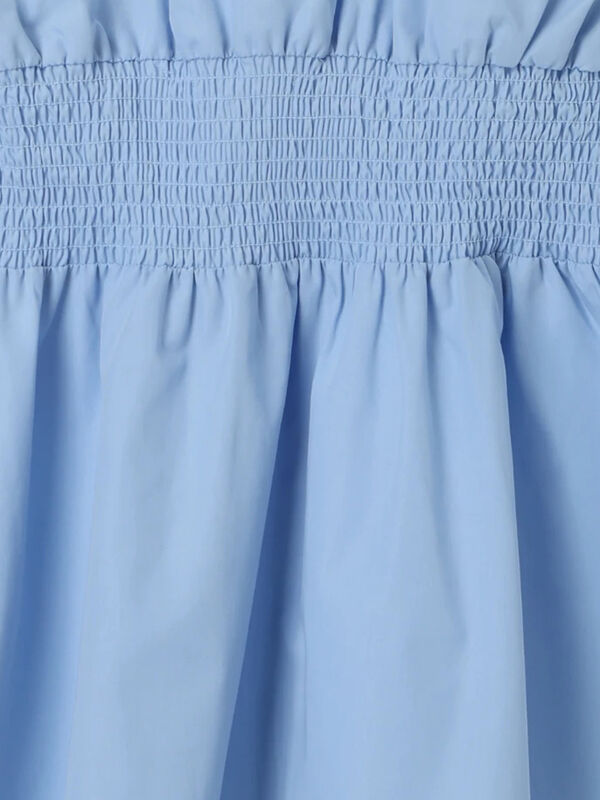 Heve シャーリングペプラムブラウス Fサイズ ライトブルー セール