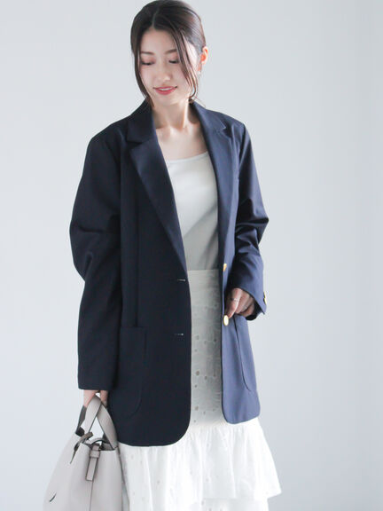 シングルブレストテーラードジャケット（セットアップ可）《2025spring catalog item》（グレー/ネイビー）｜Te chichi（テチチ）通販