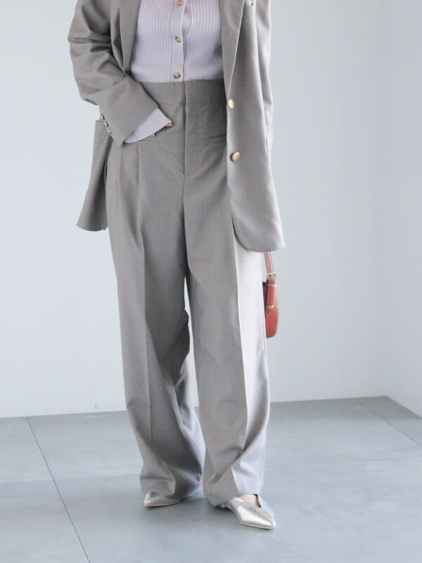 フロントポケット2タックワイドスラックス（セットアップ可）《2025spring catalog item》（グレー）｜Te chichi（テチチ）通販