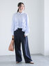 フロントポケット2タックワイドスラックス（セットアップ可）《2025spring catalog item》（グレー/ネイビー）｜Te chichi（テチチ）通販