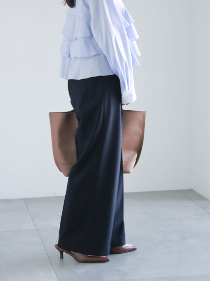 フロントポケット2タックワイドスラックス（セットアップ可）《2025spring catalog item》（グレー/ネイビー）｜Te chichi（テチチ）通販