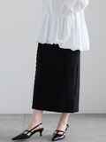 フクレジャカードストレートロングスカート《2025spring catalog item》（ブラック）｜Te chichi（テチチ）通販