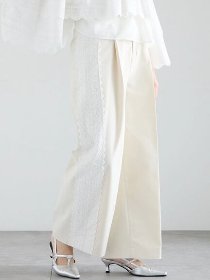 【Atelier Sucre】サイドレースパンツ《2025spring catalog item》（オフホワイト）｜Te chichi（テチチ）通販