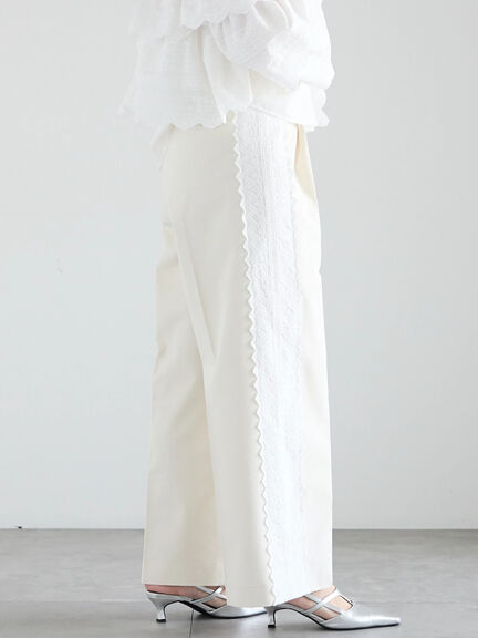 【Atelier Sucre】サイドレースパンツ《2025spring catalog item》（オフホワイト）｜Te chichi（テチチ）通販