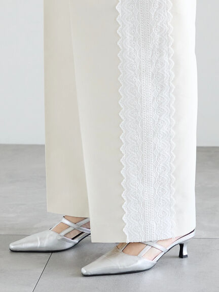 【Atelier Sucre】サイドレースパンツ《2025spring catalog item》（オフホワイト）｜Te chichi（テチチ）通販