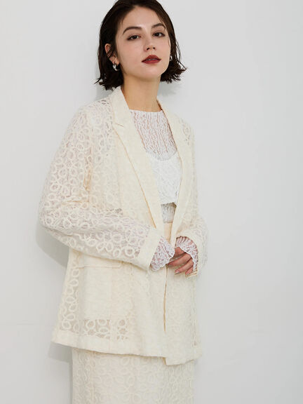 【Atelier Sucre】バテンレースジャケット《2025spring catalog item》（オフホワイト）｜Te chichi（テチチ）通販