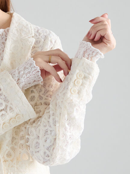【Atelier Sucre】バテンレースジャケット《2025spring catalog item》（オフホワイト）｜Te chichi（テチチ）通販