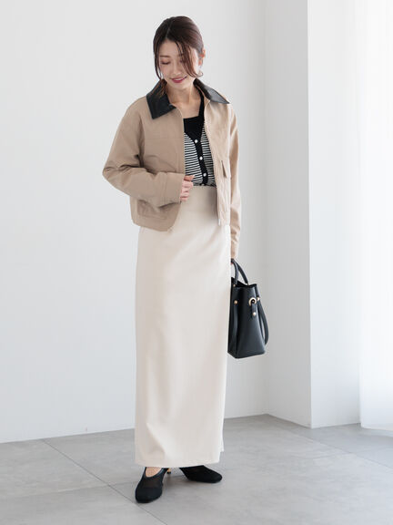 【宮本茉由着用】ダブルポケットジップジャケット《2025spring catalog item》（ブラック/ベージュ/クリーム）｜Te chichi（テチチ）通販