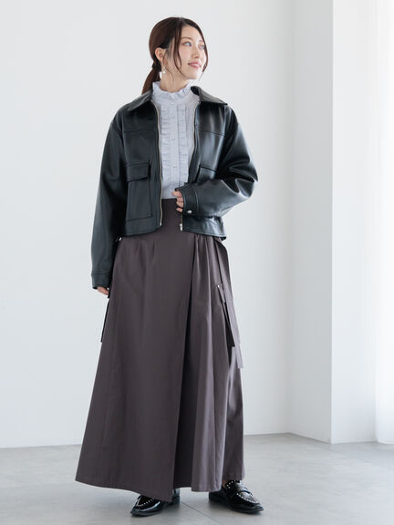 【宮本茉由着用】ダブルポケットジップジャケット《2025spring catalog item》（ブラック/ベージュ/クリーム）｜Te chichi（テチチ）通販