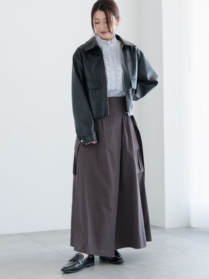 【宮本茉由着用】ダブルポケットジップジャケット《2025spring catalog item》（ブラック/ベージュ/クリーム）｜Te chichi（テチチ）通販