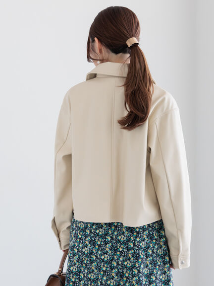 【宮本茉由着用】ダブルポケットジップジャケット《2025spring catalog item》（ブラック/ベージュ/クリーム）｜Te chichi（テチチ）通販