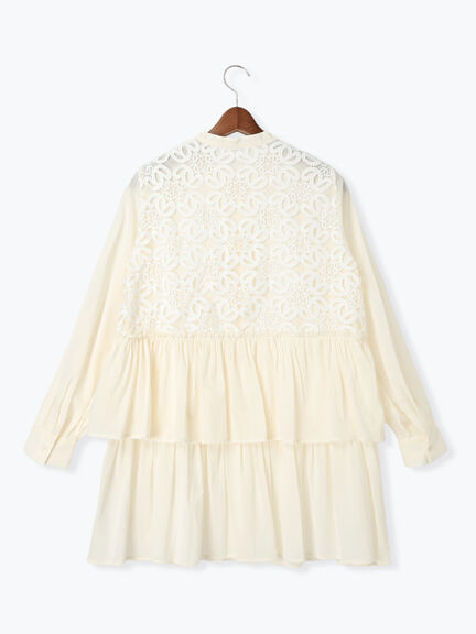 【Atelier Sucre】レースティアードロングブラウス《2025spring catalog item》（オフホワイト）｜Te chichi（テチチ）通販