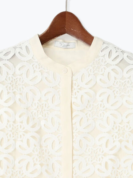 【Atelier Sucre】レースティアードロングブラウス《2025spring catalog item》（オフホワイト）｜Te chichi（テチチ）通販