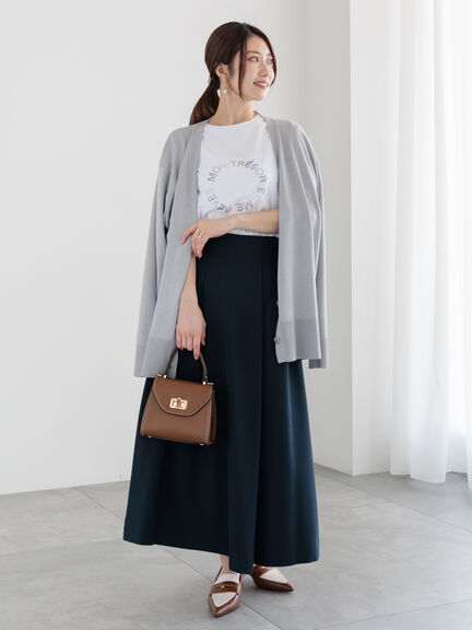 ラインストーンサークルロゴTシャツ（オフホワイト/シルバー/チャコールグレー）｜Te chichi（テチチ）通販