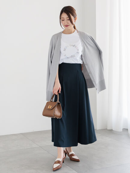 ラインストーンサークルロゴTシャツ（オフホワイト/シルバー/チャコールグレー）｜Te chichi（テチチ）通販
