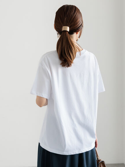 ラインストーンサークルロゴTシャツ（オフホワイト/シルバー/チャコールグレー）｜Te chichi（テチチ）通販