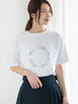 ラインストーンサークルロゴTシャツ（オフホワイト/シルバー/チャコールグレー）｜Te chichi（テチチ）通販