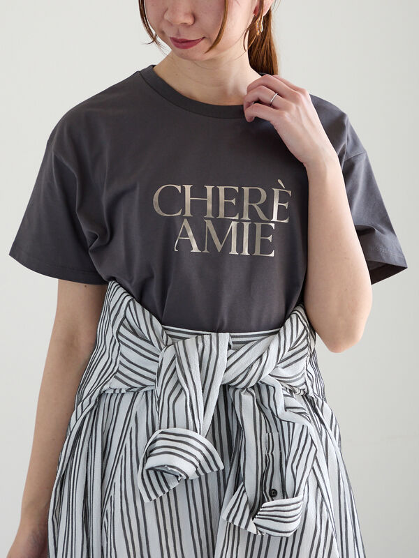 OUR オリジナルロゴTシャツ　チャコールグレー カレッジロゴTシャツ（WEB限定価格 9/10～9/15）(M グレー