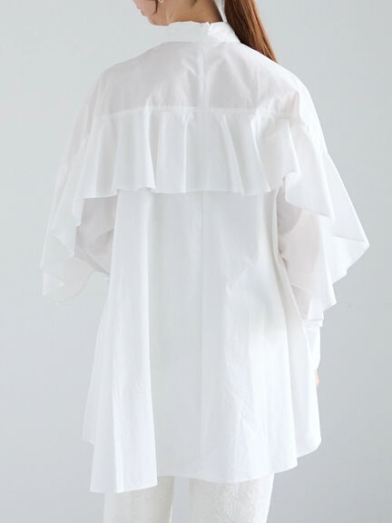 【Atelier Sucre】エンブロイダリーバックフリルシャツ《2025spring catalog item》（オフホワイト）｜Te chichi（テチチ）通販