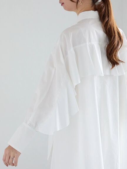 【Atelier Sucre】エンブロイダリーバックフリルシャツ《2025spring catalog item》（オフホワイト）｜Te chichi（テチチ）通販
