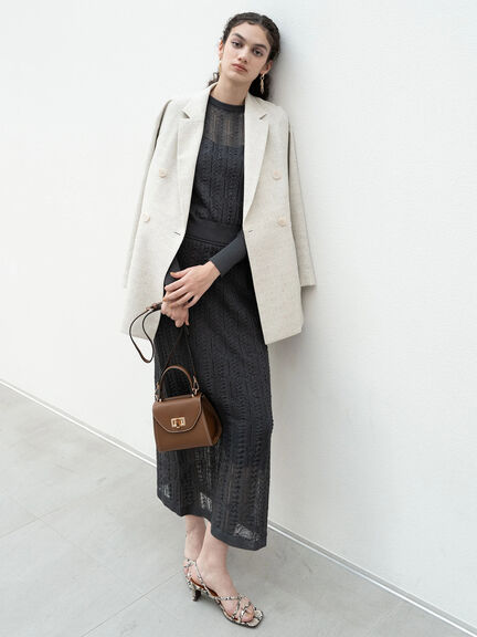 ファブリックアソートオーバージャケット《2025spring catalog item》（ブラック/ベージュ/ネイビー）｜Te chichi（テチチ）通販