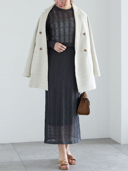 ファブリックアソートオーバージャケット《2025spring catalog item》（ブラック/ベージュ/ネイビー）｜Te chichi（テチチ）通販