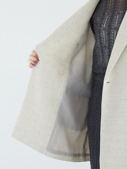 ファブリックアソートオーバージャケット《2025spring catalog item》（ブラック/ベージュ/ネイビー）｜Te chichi（テチチ）通販