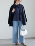 ファブリックアソートオーバージャケット《2025spring catalog item》（ブラック/ベージュ/ネイビー）｜Te chichi（テチチ）通販