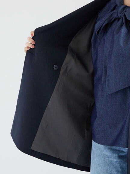 ファブリックアソートオーバージャケット《2025spring catalog item》（ブラック/ベージュ/ネイビー）｜Te chichi（テチチ）通販