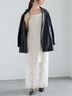 ファブリックアソートオーバージャケット《2025spring catalog item》（ブラック/ベージュ/ネイビー）｜Te chichi（テチチ）通販
