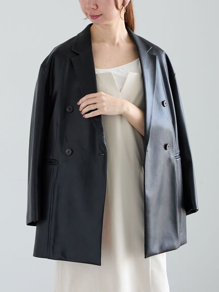 ファブリックアソートオーバージャケット《2025spring catalog item》（ブラック/ベージュ/ネイビー）｜Te chichi（テチチ）通販