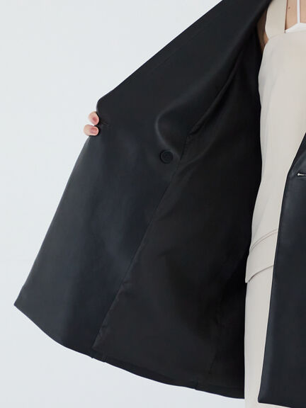 ファブリックアソートオーバージャケット《2025spring catalog item》（ブラック/ベージュ/ネイビー）｜Te chichi（テチチ）通販